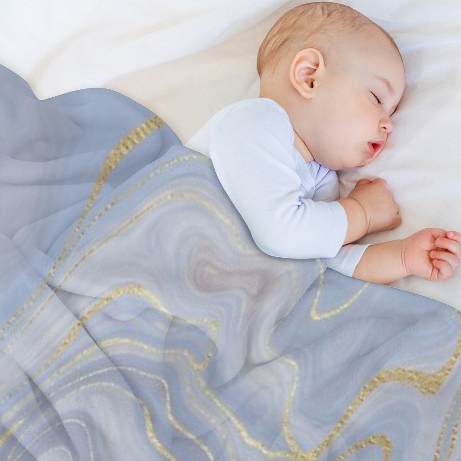 Blue Marble Swirls Versatility Throw Blanket