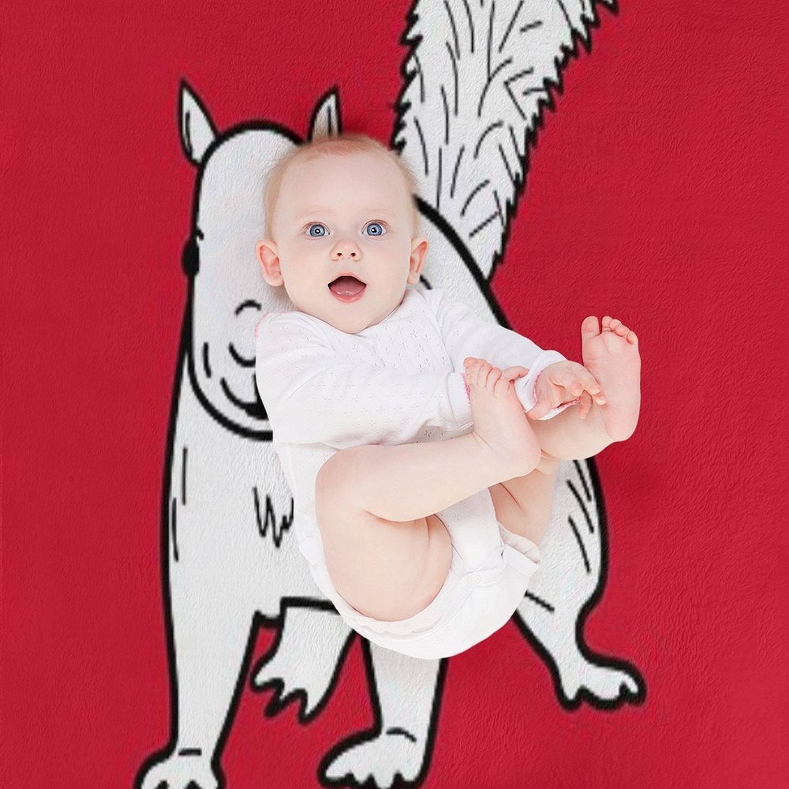 Cute Oberlin White Squirrel Sustainable Throw Blanket
