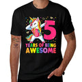 5 Years Old Unicorn Dabbing 5th Birthday Girl Unicorn Party  Classic T-Shirt
