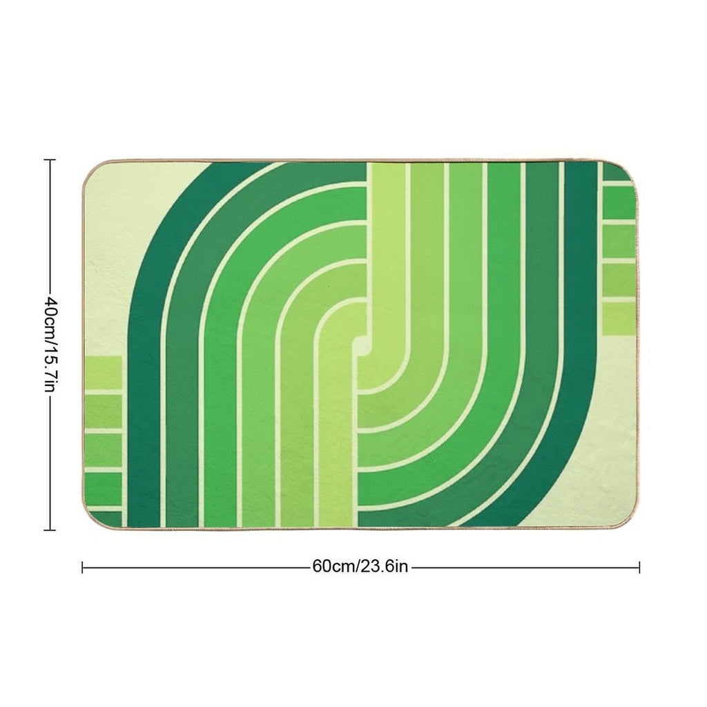 Retro Geometric Criss Cross  Dirt-Trapping Bath Mat