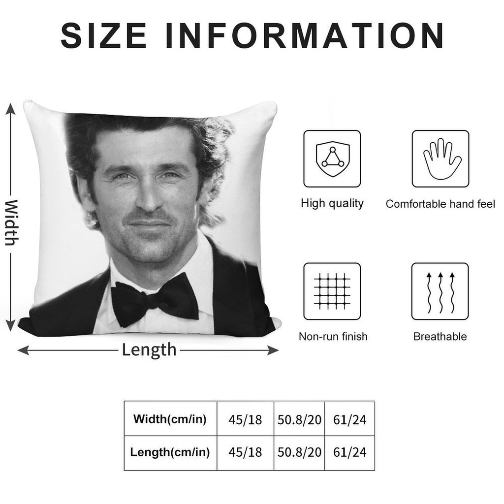 Patrick Dempsey Soft Fade-Resistant Throw Pillow