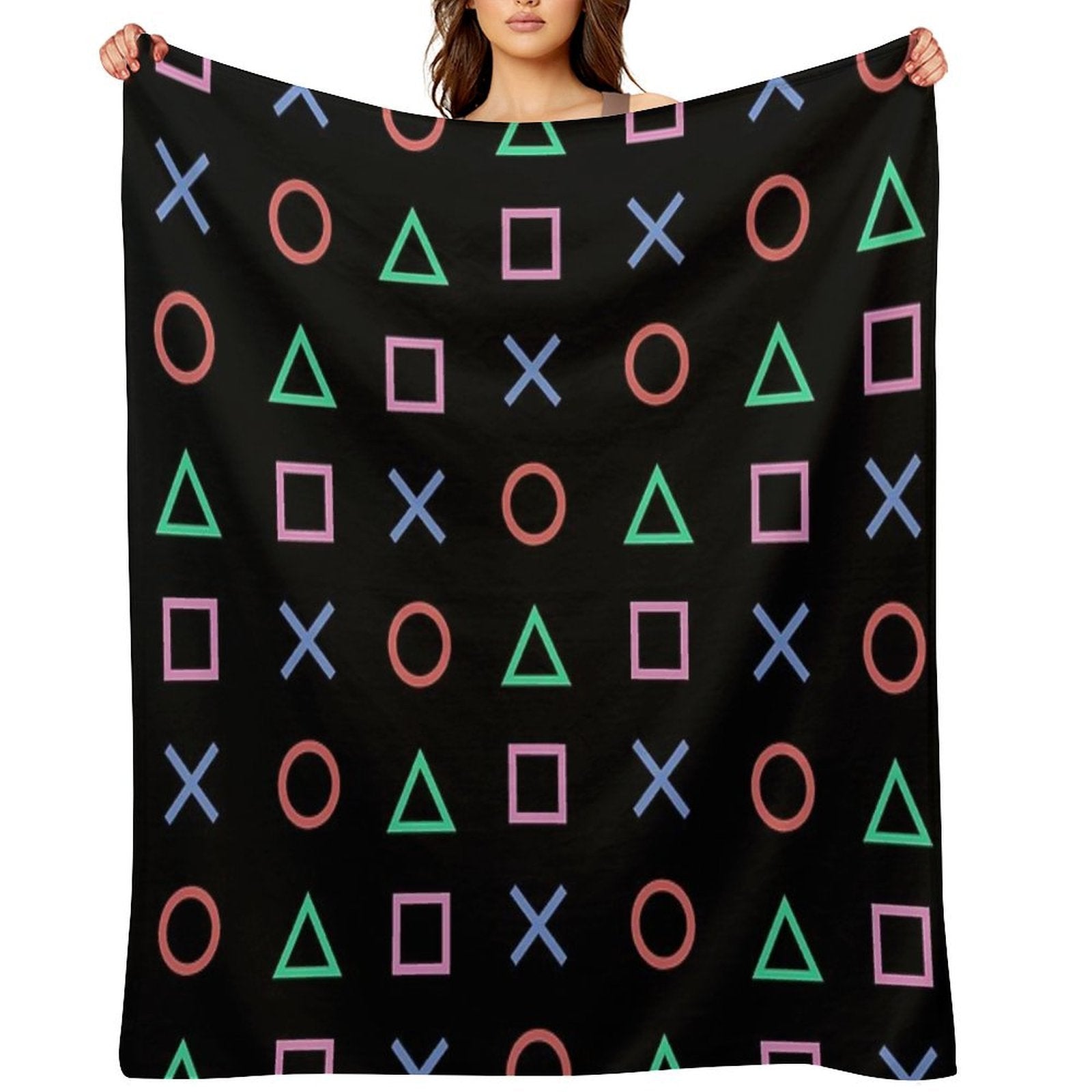 Classico Controller Buttons Icon Travel-friendly Throw Blanket