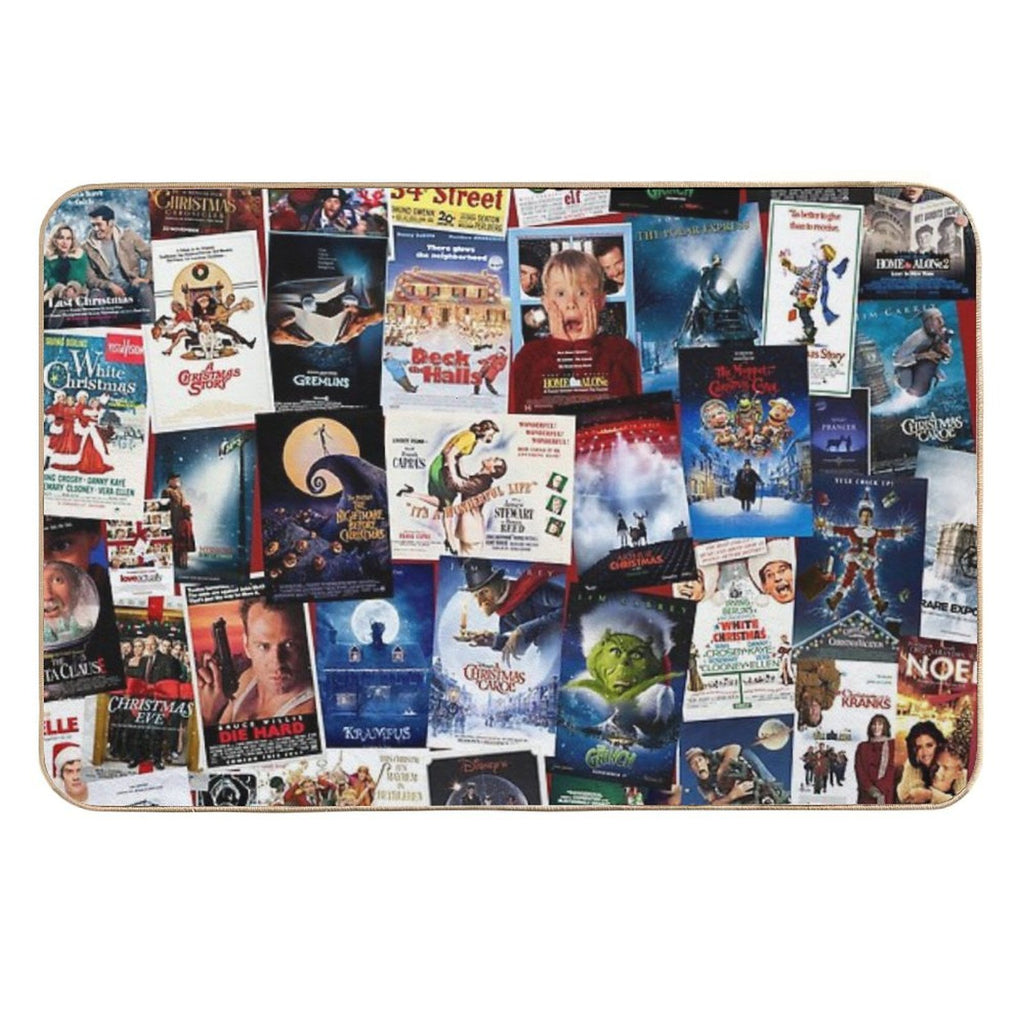 Christmas Film Collage  Dirt-Trapping Bath Mat