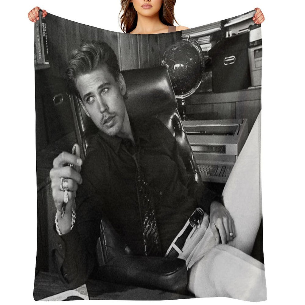 Austin Butler Black And White Sustainable Throw Blanket