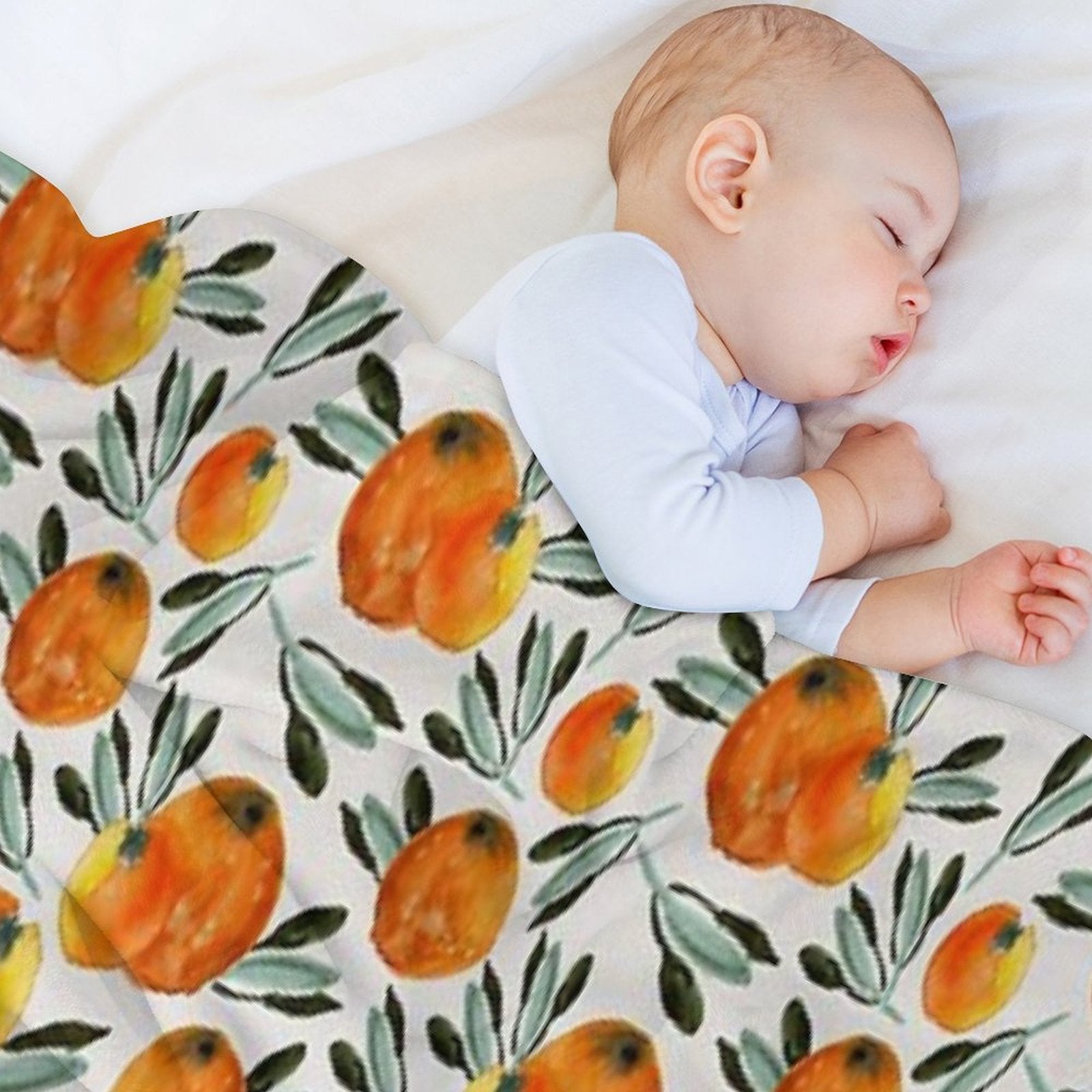 Sunny Orange Plush Throw Blanket