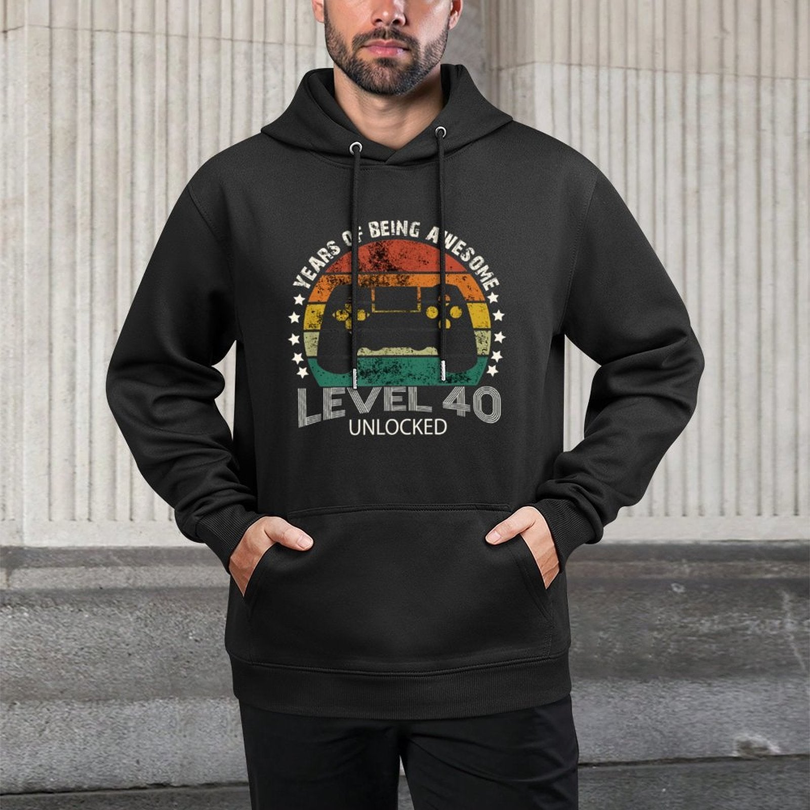 Best Level 40 Unlocked Awesome 40th Birthday Gift Men Women Easy Care Hoodie