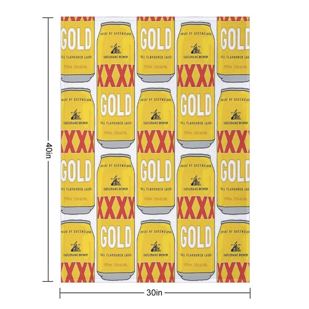 Hand-drawn XXXX Gold Can Compact Throw Blanket