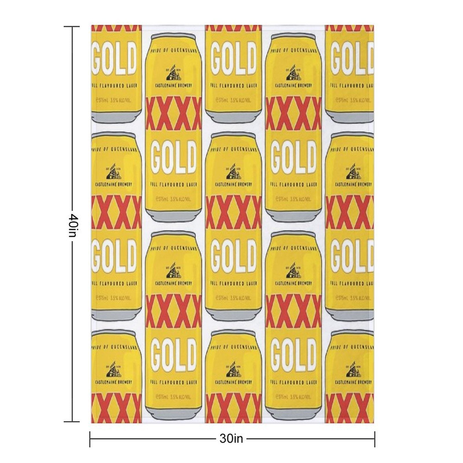 Hand-drawn XXXX Gold Can Compact Throw Blanket