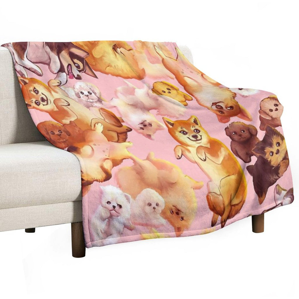 Dogs All over Different Background Every Product Versatility Throw Blanket