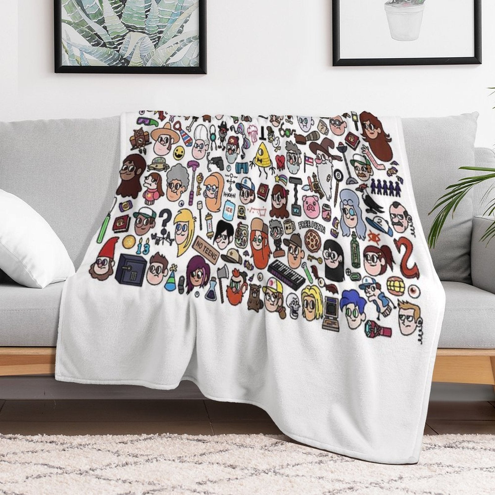 Gravity Falls Doodle Plush Throw Blanket