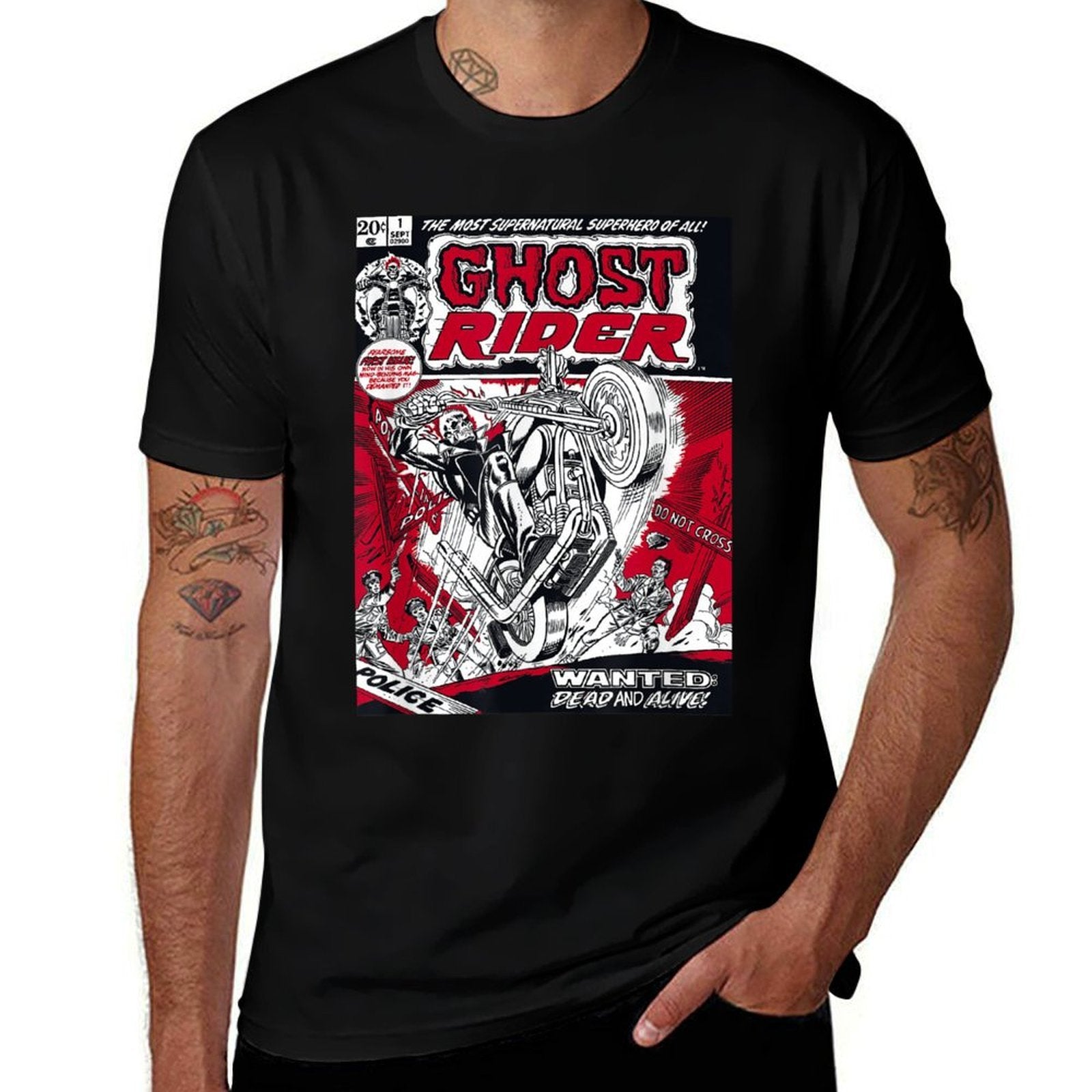Marvel Ghost Rider Comic Book Cover Print Comfortable T-Shirt