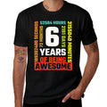 6th Birthday 6 Years Old Vintage Retro 72 Months Gift  Summer-ready Fabric T-Shirt
