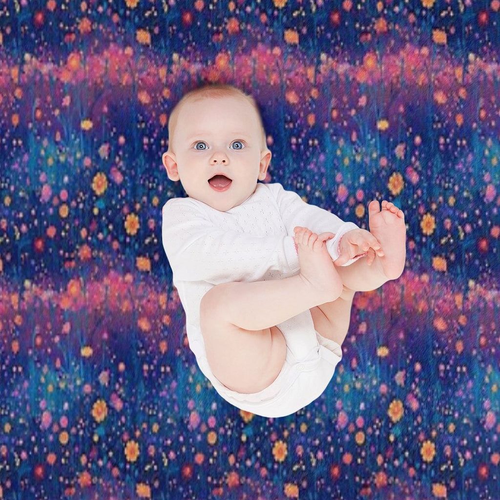 Field of Neon Cosmic Wildflowers Versatility Throw Blanket