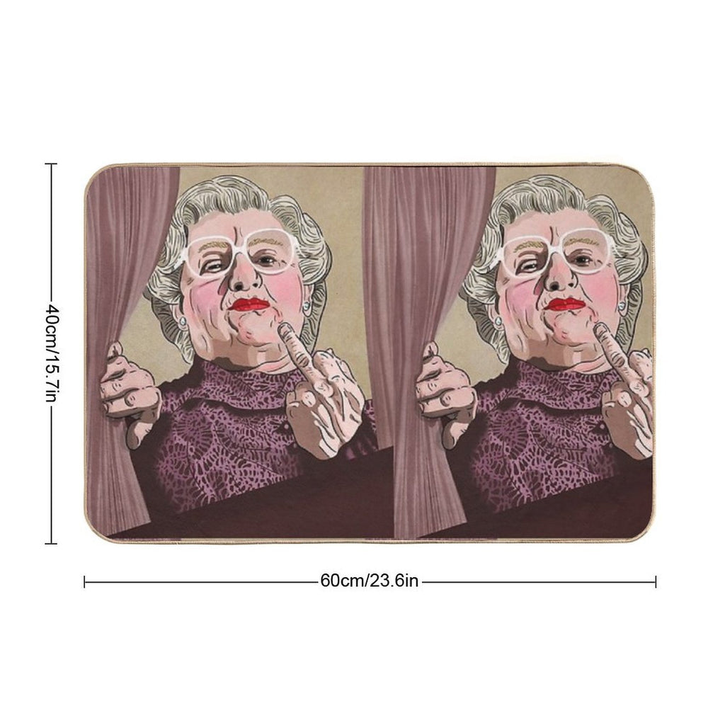 Mrs Doubtfire Middle Finger - Illustration - Robin Williams - Film  Easy To Clean Bath Mat