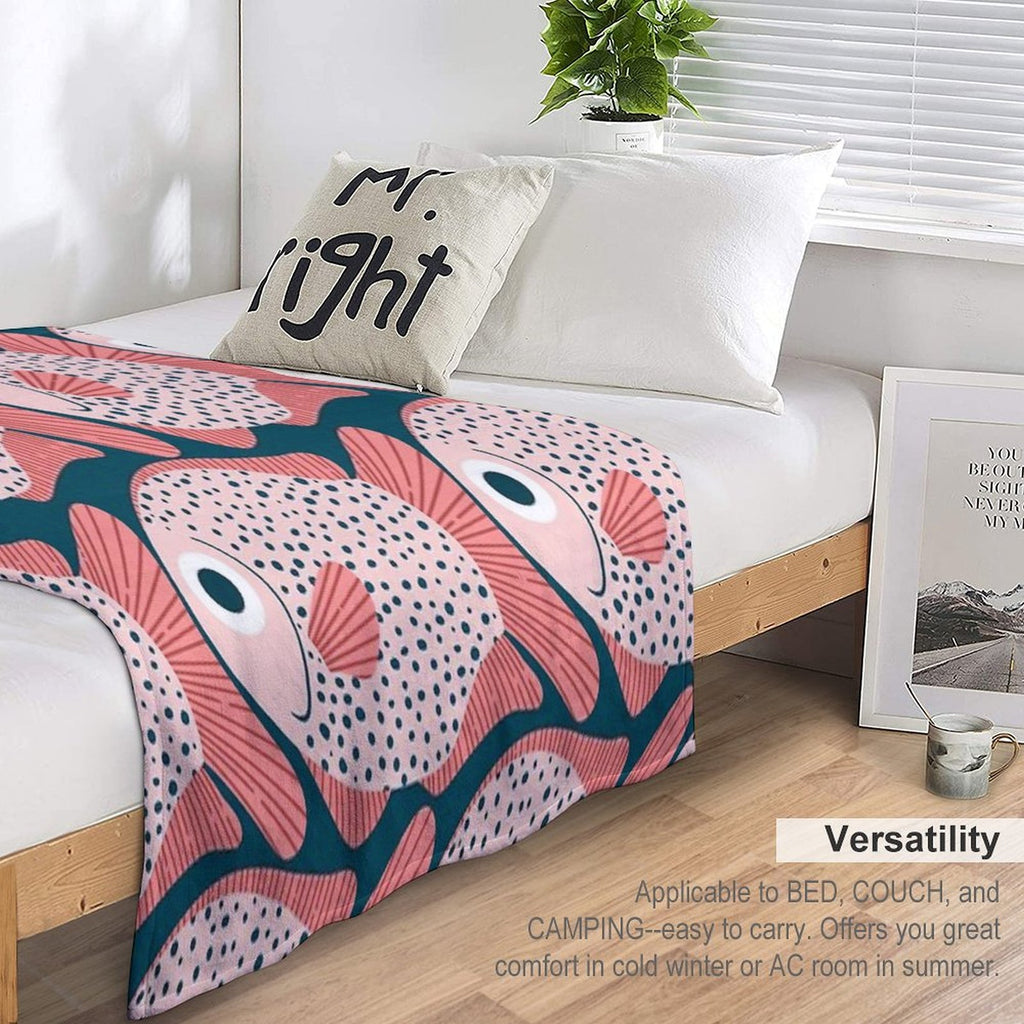 Fish Pattern All-season Throw Blanket
