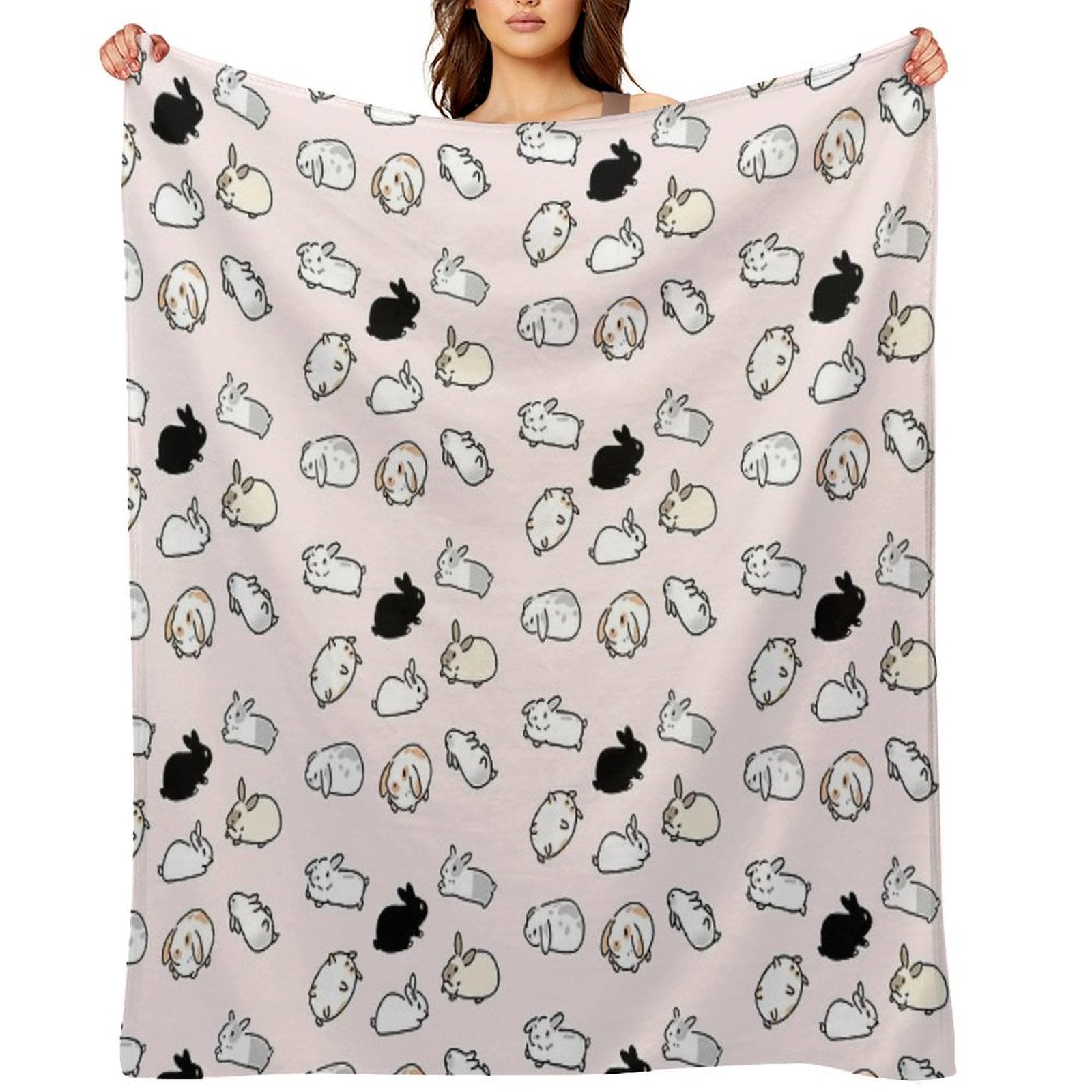 Bunny Rabbits Easy Care Throw Blanket