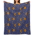 Bohemian 90's Sun And Moon Celestial Pattern Wrinkle-free Throw Blanket