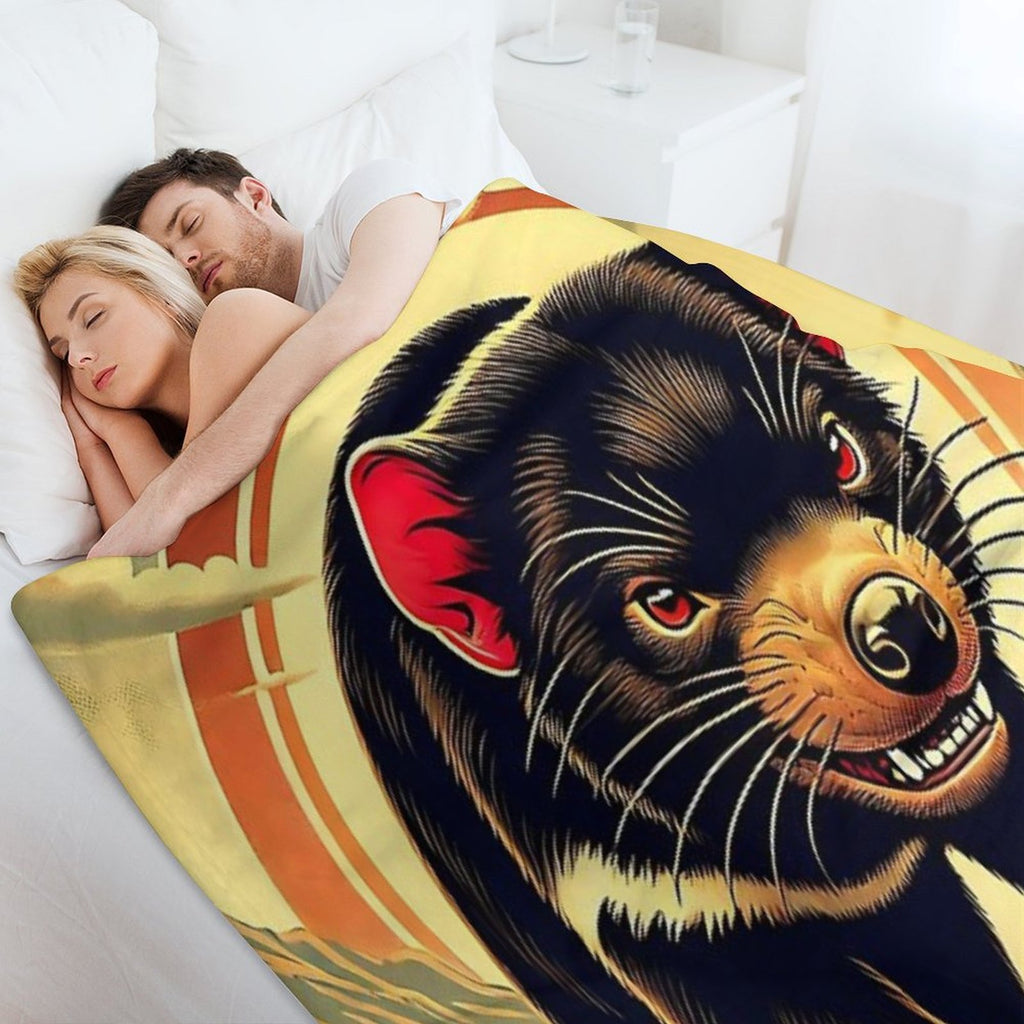 Tasmanian Devil  Tasmanian Devil Lovers Sustainable Throw Blanket