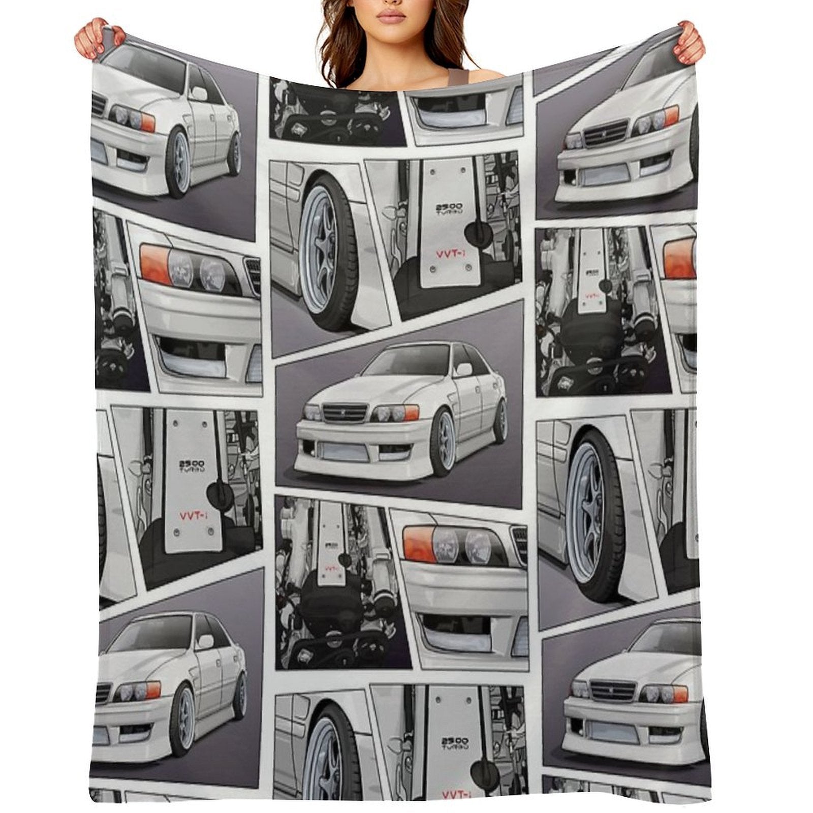 Chaser Jzx100 X 1Jz Engine Sustainable Throw Blanket