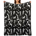 Space Dogs (black Background) All-season Throw Blanket
