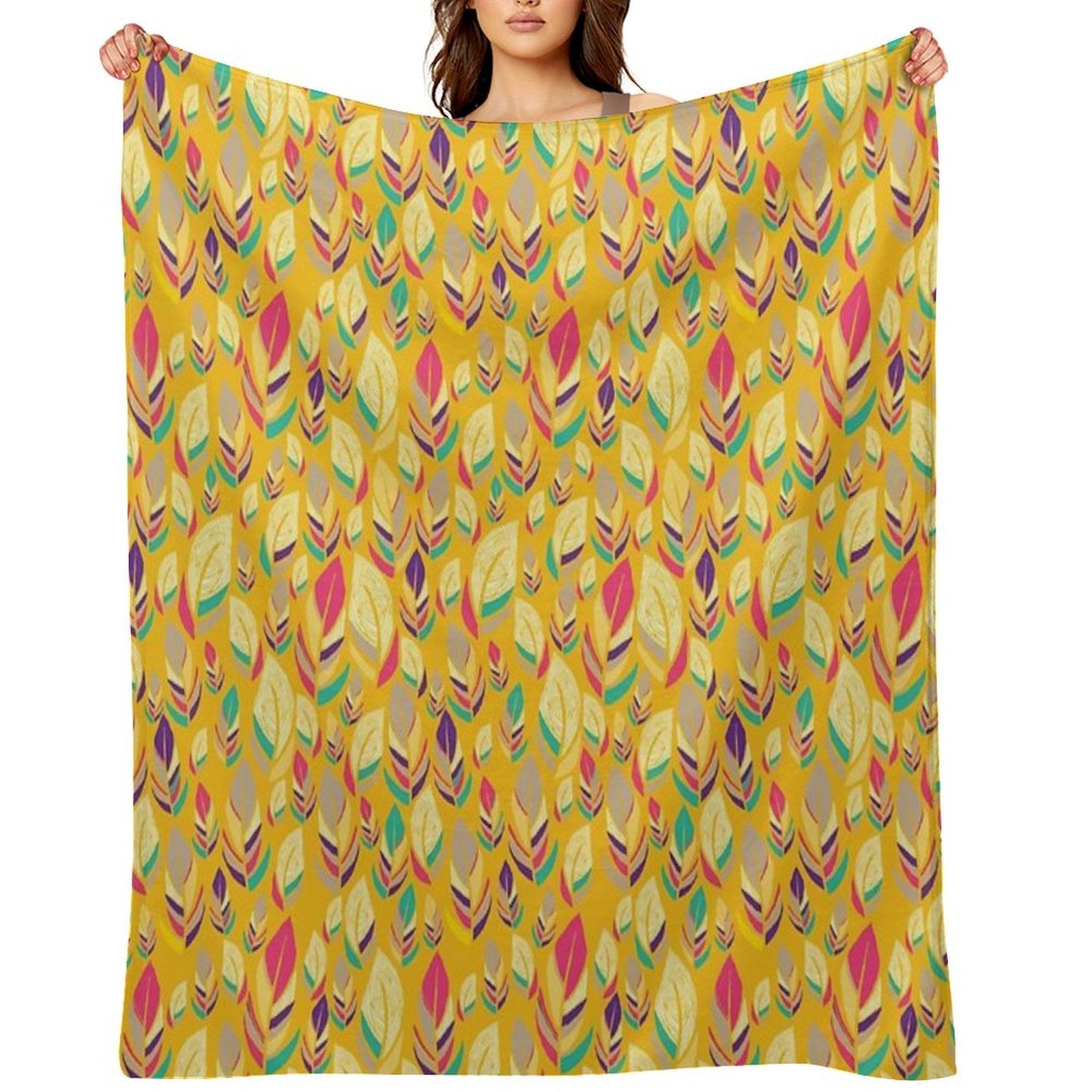 Dancing Feathers Machine-washable Throw Blanket