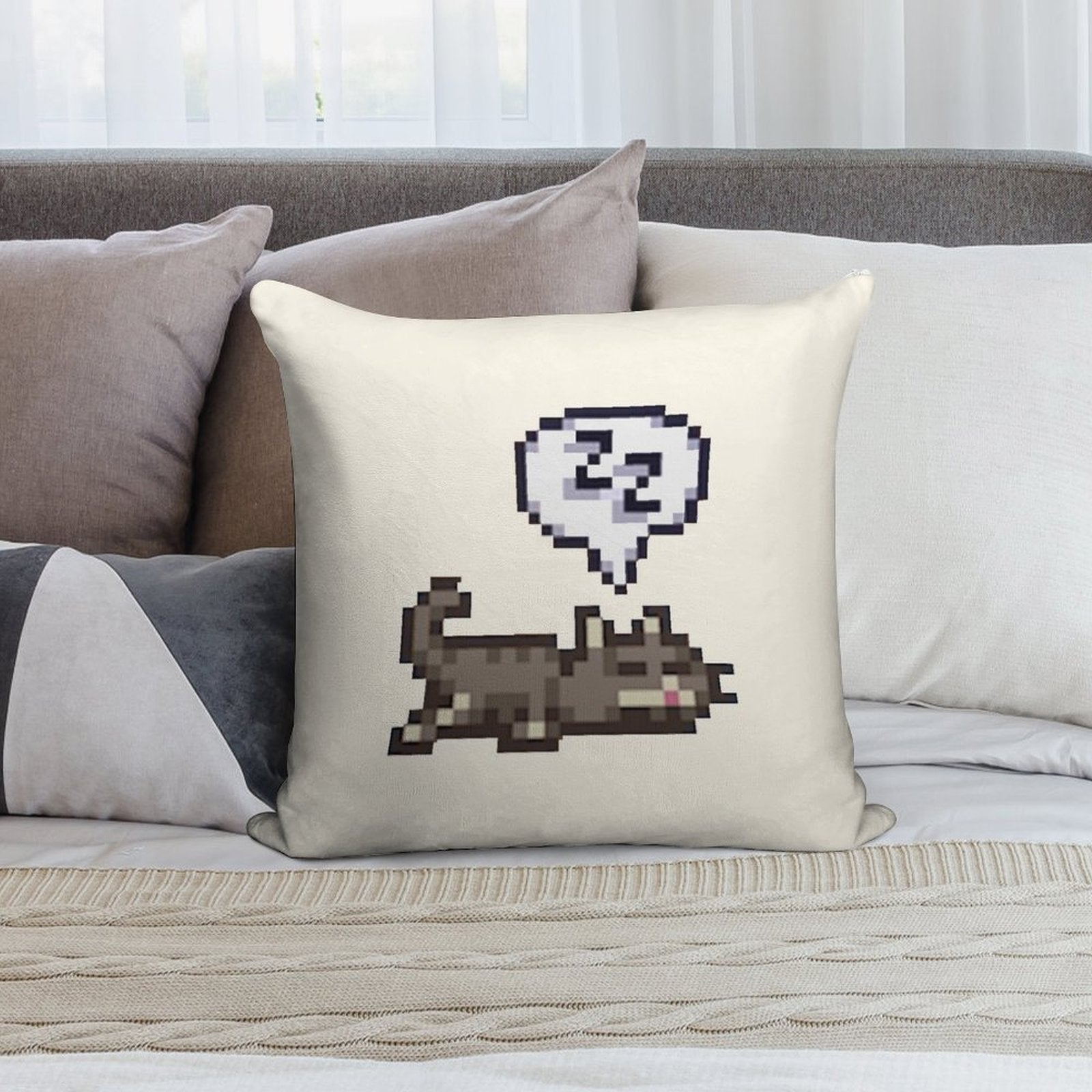 Stardew Valley Sleeping Cat Sploot Soft High-Density Material Throw Pillow