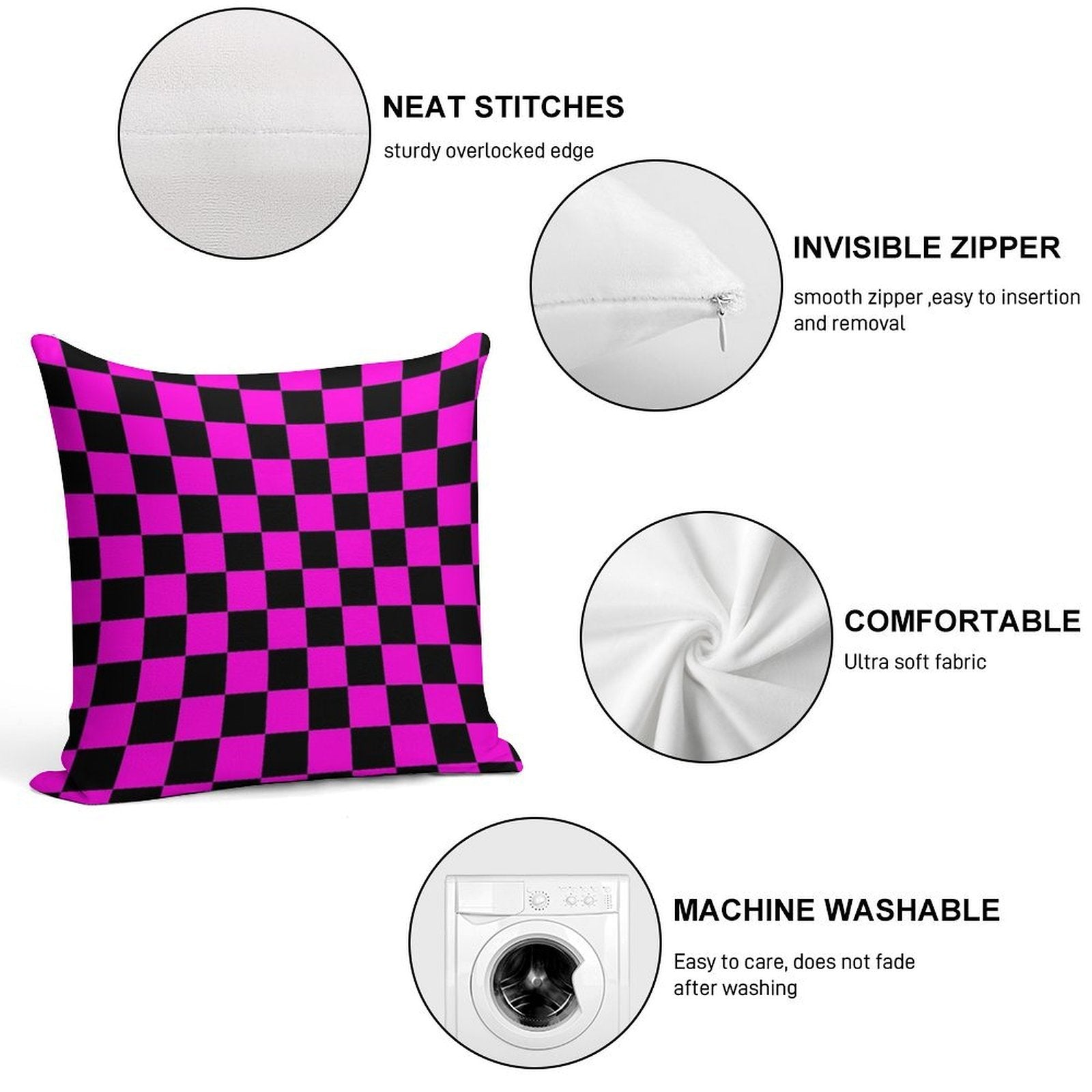 Garry's Mod Missing Textures Pattern (High Quality) Soft Bedroom Essential Throw Pillow