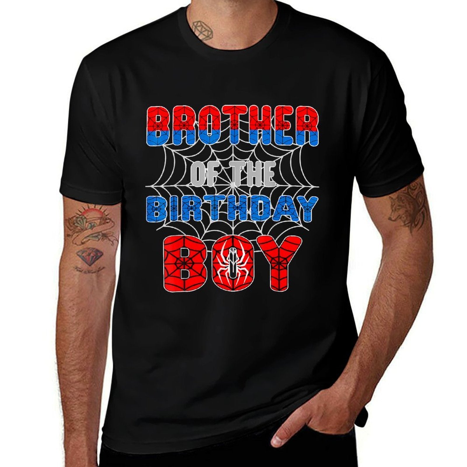 Spider Web Birthday Party Brother of The Birthday Boy  Breathable T-Shirt