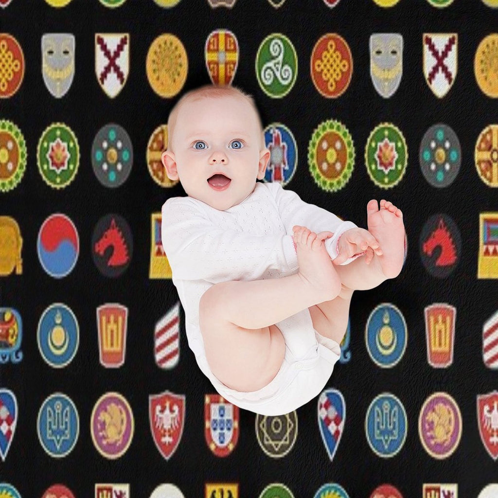 Civilizations Emblems Shrink-resistant Throw Blanket