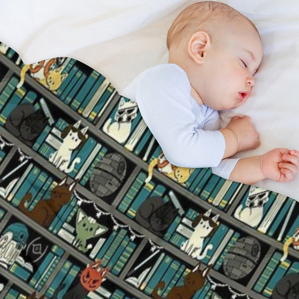 Library Kitten Wars Travel-friendly Throw Blanket