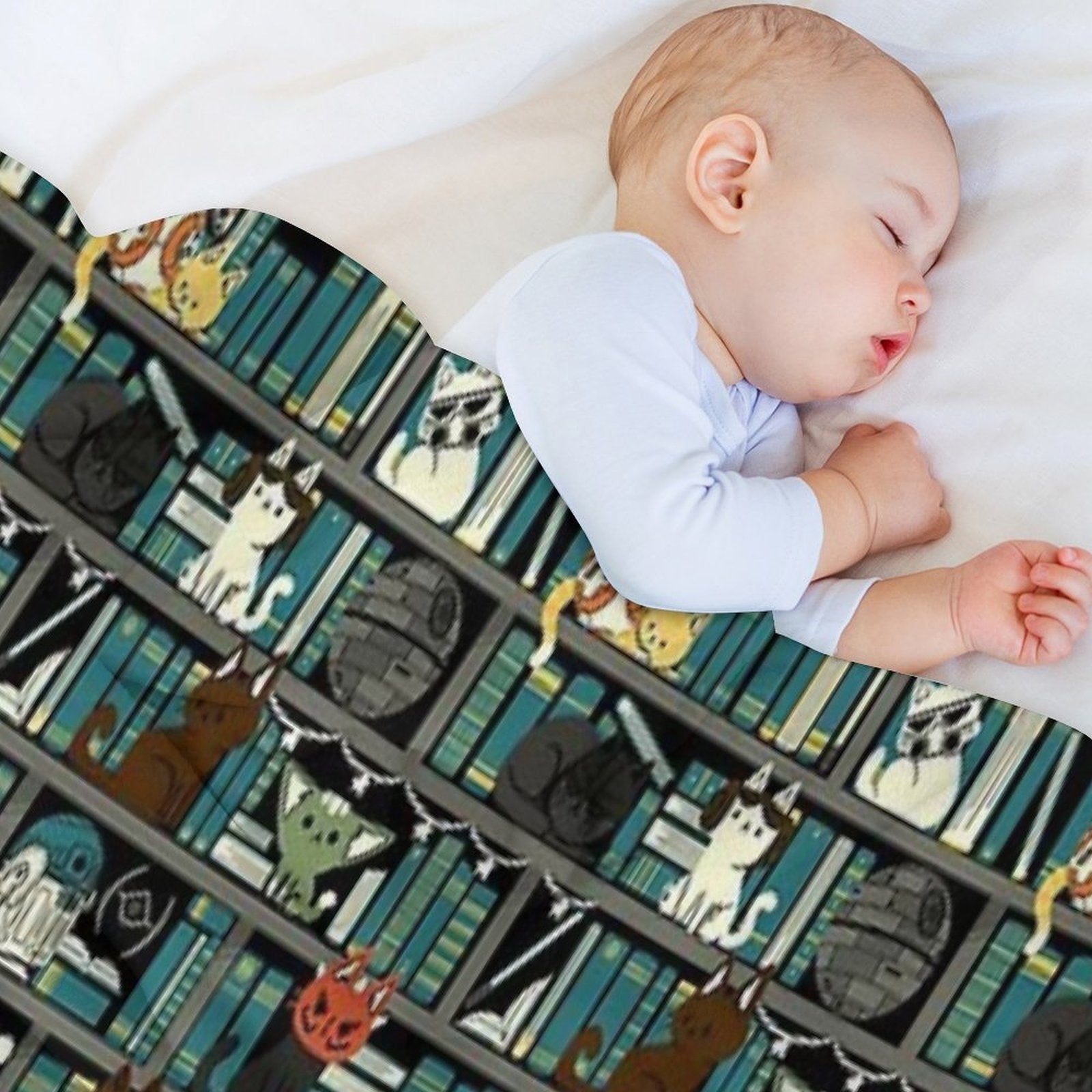 Library Kitten Wars Travel-friendly Throw Blanket