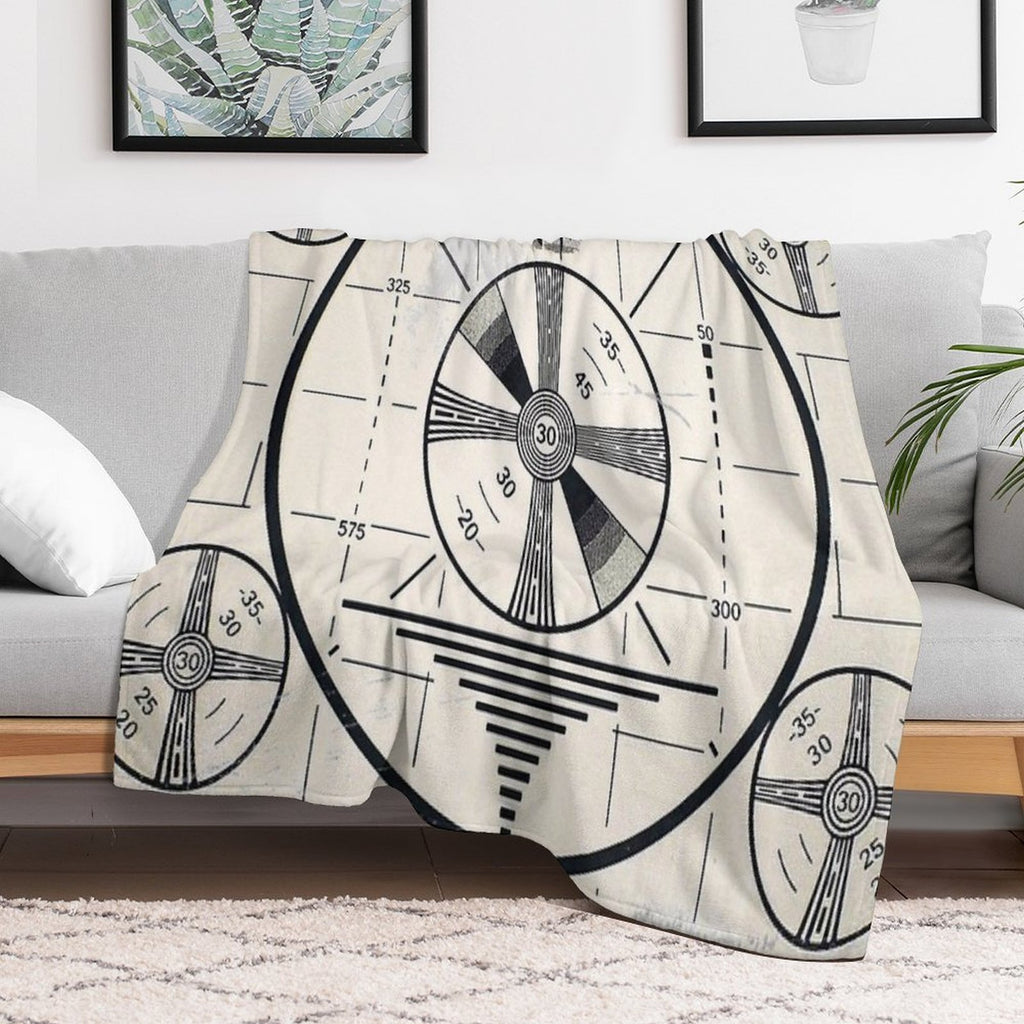 Retro TV Monoscope Test Pattern Durable Throw Blanket