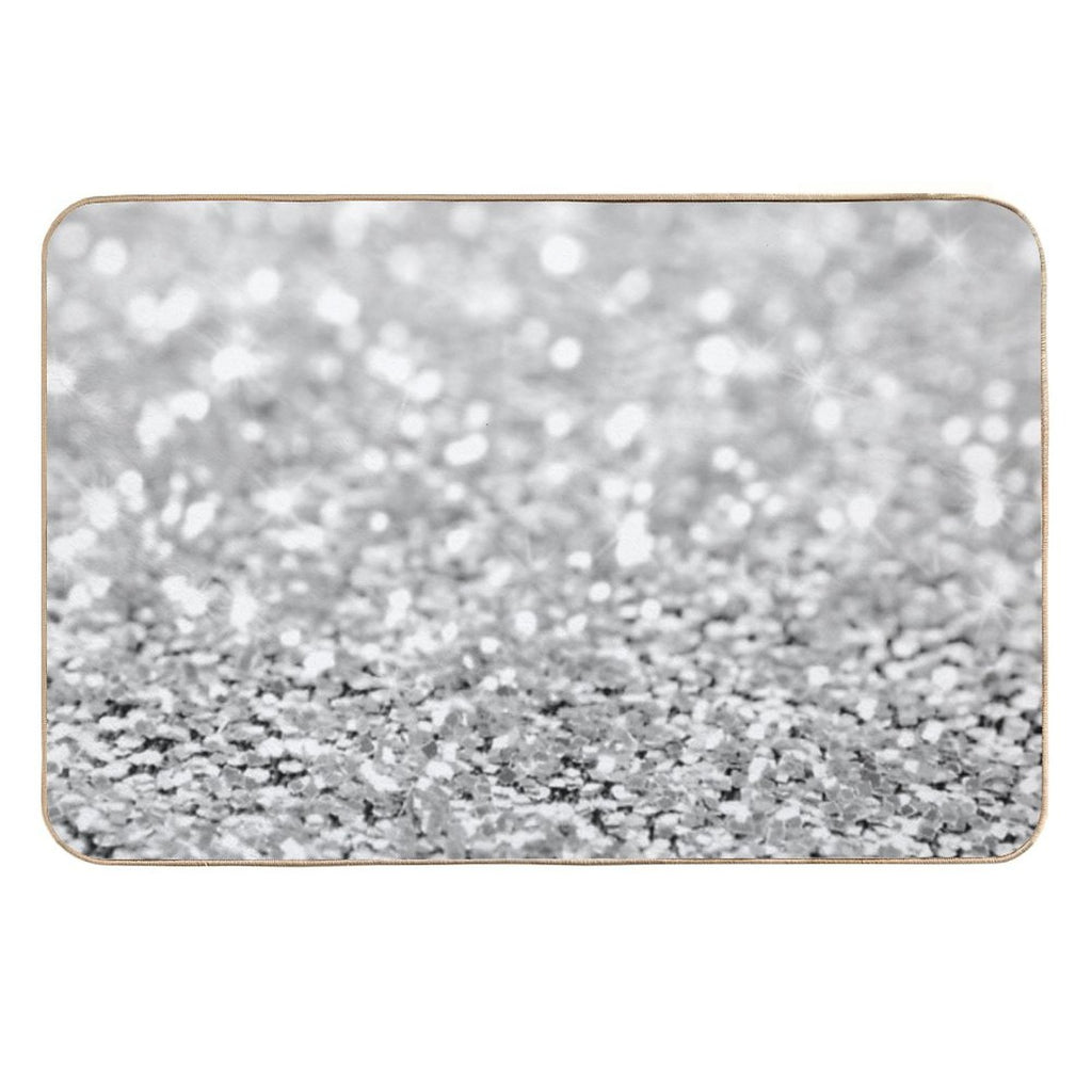 Sparkle Silver Crystals  Non-Slip Bath Mat