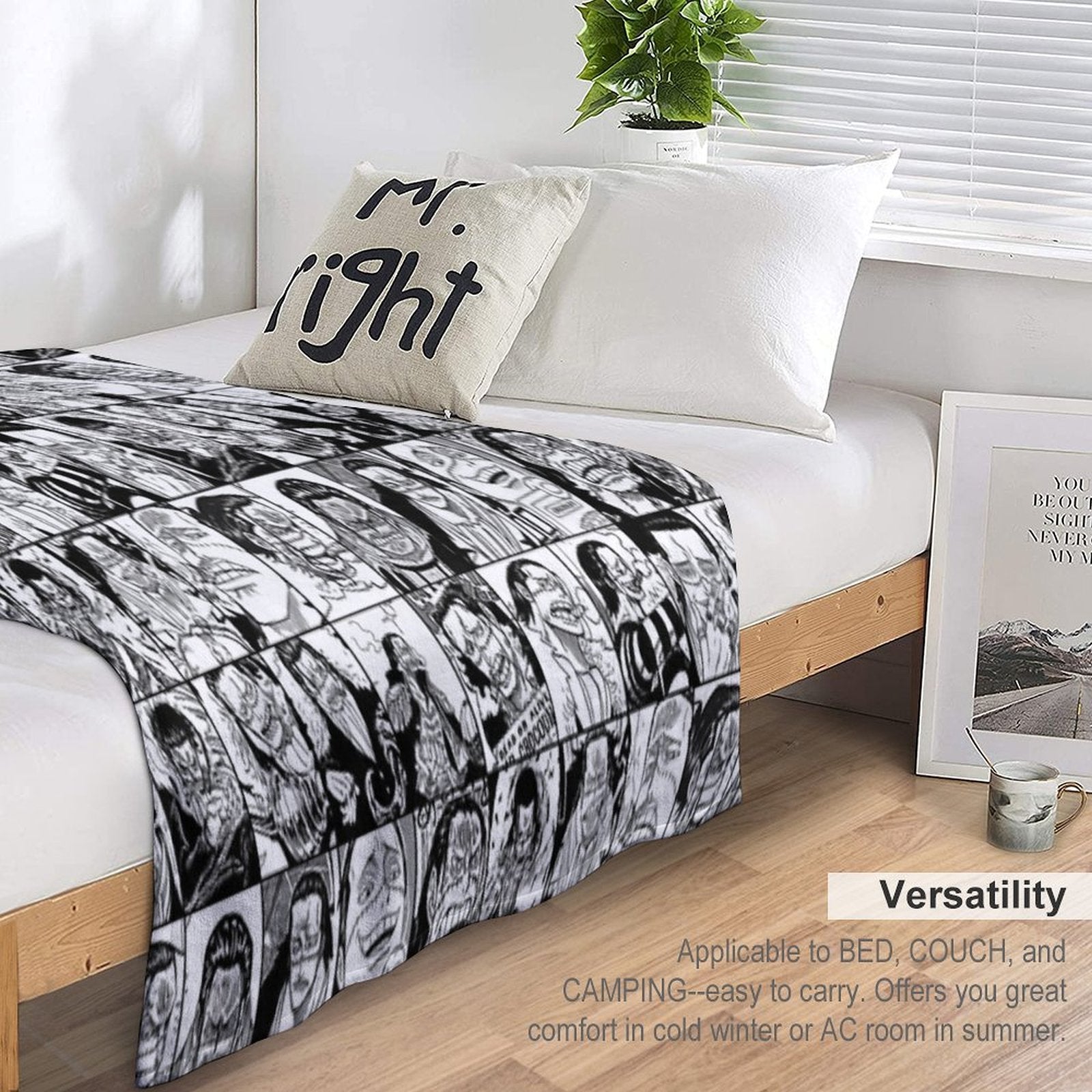 Crocodile  - One Piece Manga Panel Collage Versatility Throw Blanket