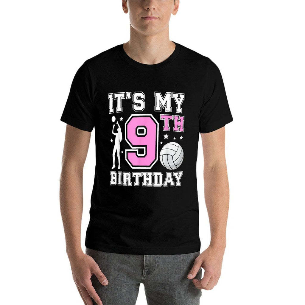 9th Birthday Volleyball Girl 9 Year Old Volleyball Player  Stretchy T-Shirt