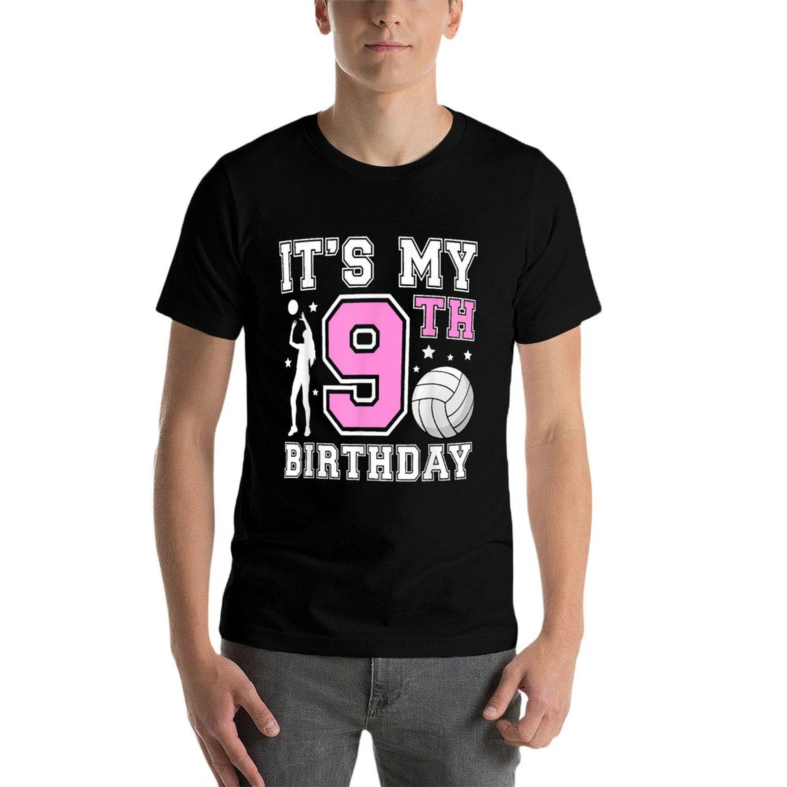 9th Birthday Volleyball Girl 9 Year Old Volleyball Player  Stretchy T-Shirt