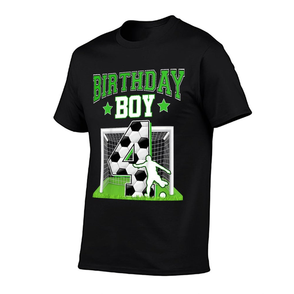 Kids Soccer Ball 4th Birthday Boy 4 Year Old Baller Player Party  Moisture-wicking T-Shirt