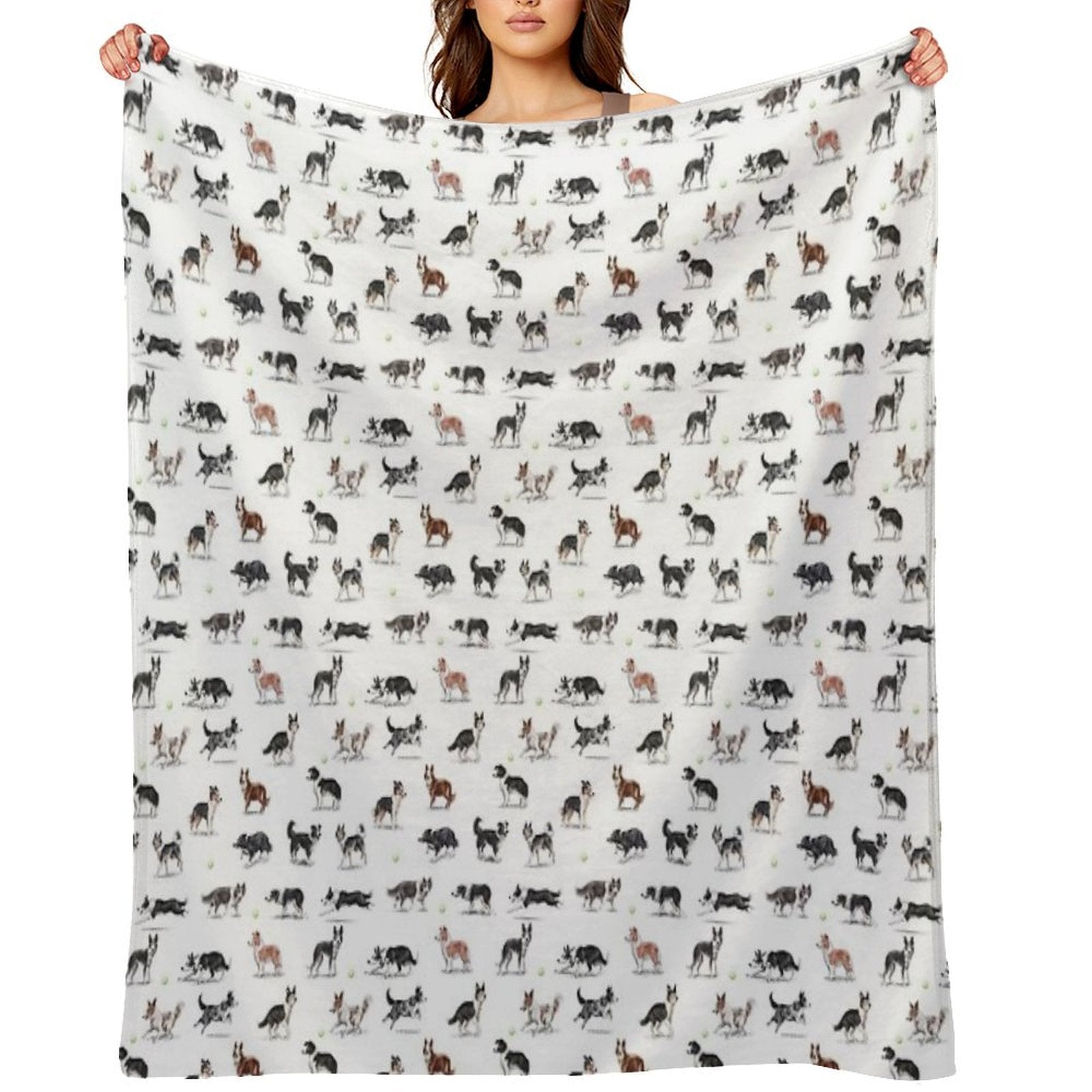 Border Collies Shrink-resistant Throw Blanket