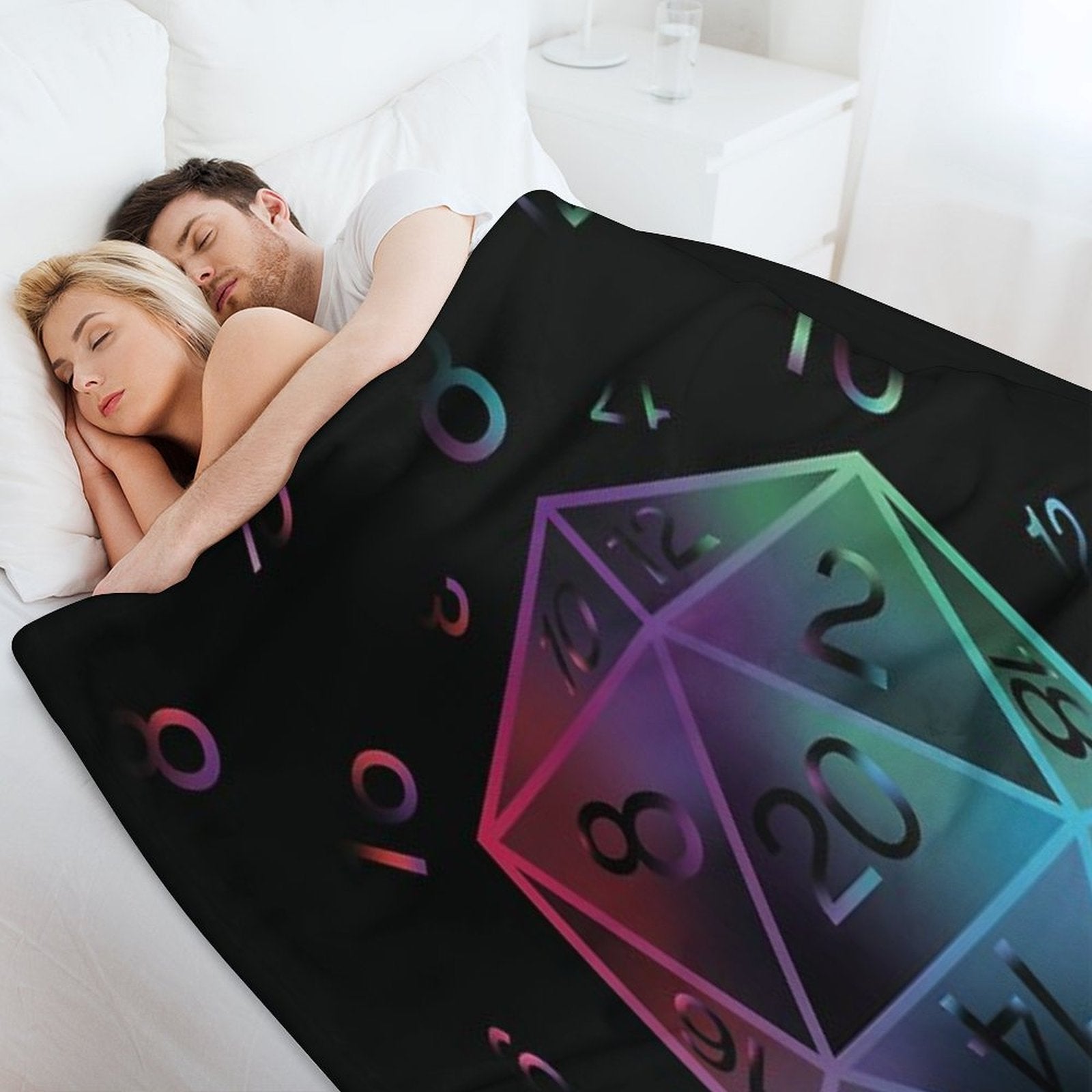 D20 Dungeons And Dragons Dice Machine-washable Throw Blanket