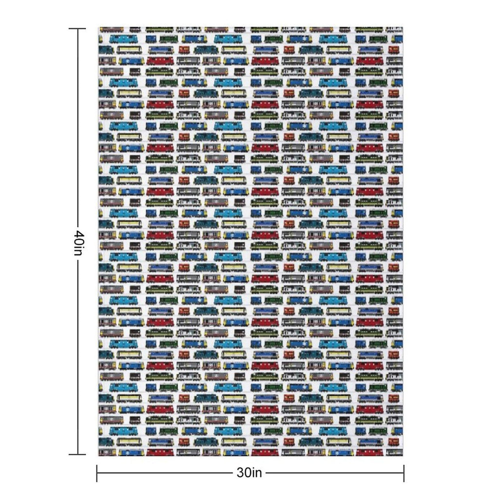 Diesel Locomotive Print Sustainable Throw Blanket