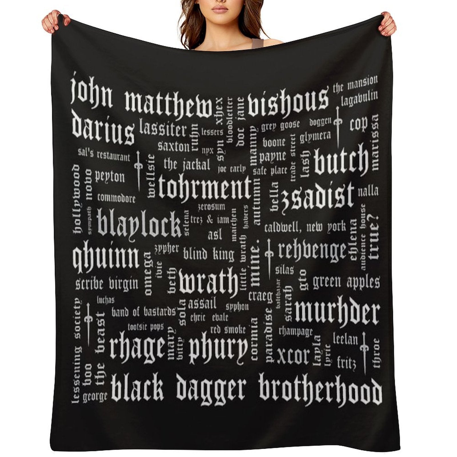 BDB Word Cloud Landscape - Updated Travel-friendly Throw Blanket