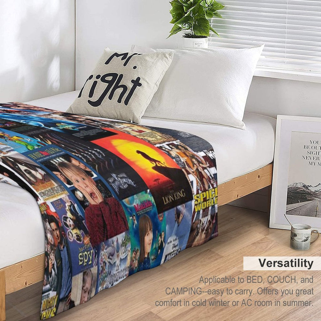 90s Childhood Movie Posters Easy Care Throw Blanket