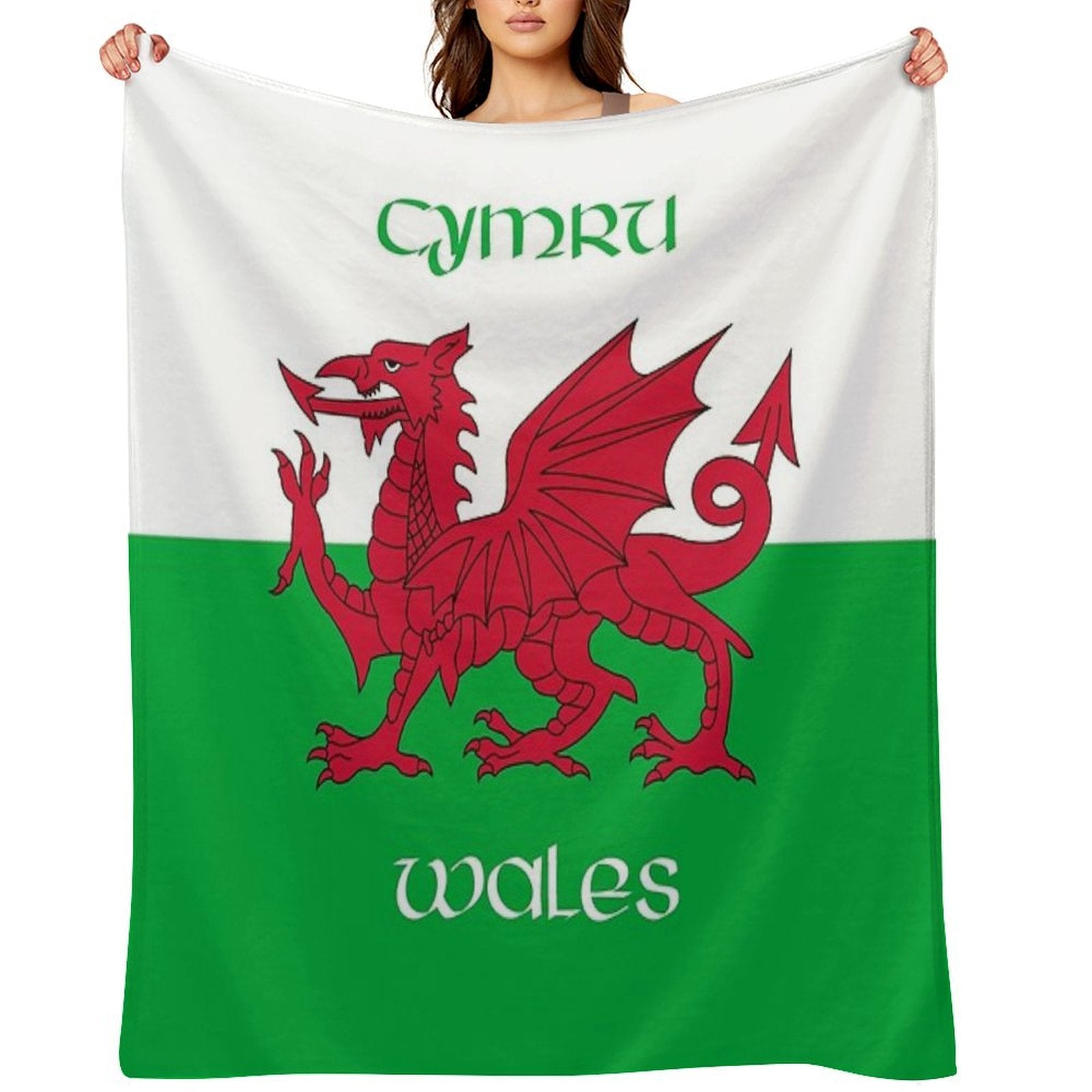 Cymru  Wales - The Welsh Dragon Flag Wrinkle-free Throw Blanket