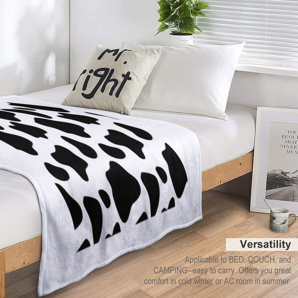 Cow Spots Pattern Cows Animal Print Machine-washable Throw Blanket