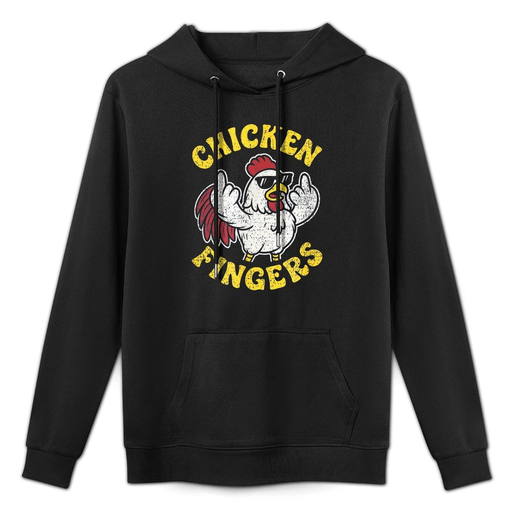 Angry Chicken Flipping Off Middle Fingers Pun Cluck Off Meme Layering Staple Hoodie