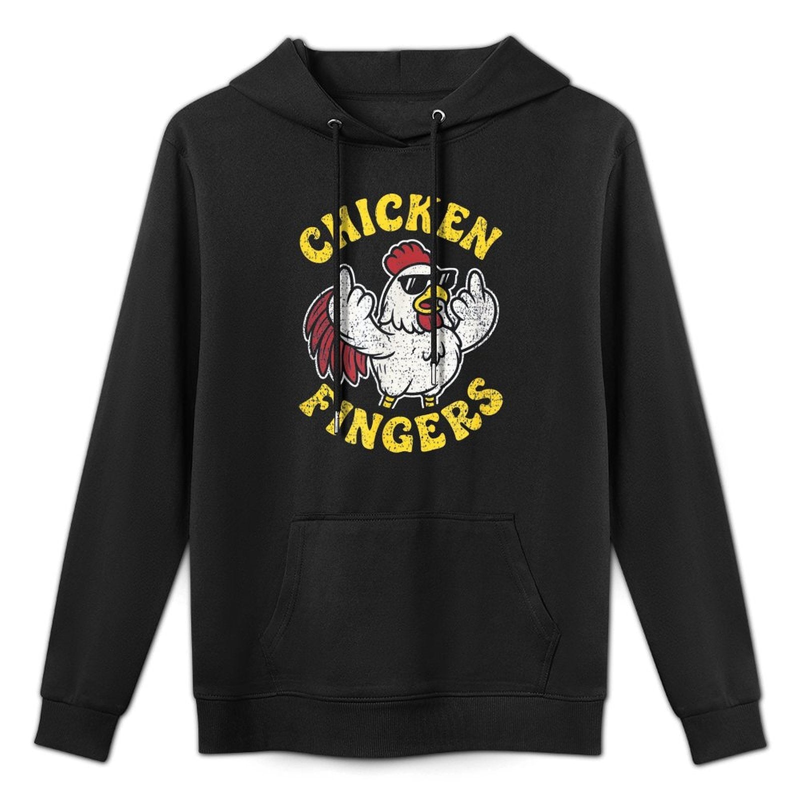 Angry Chicken Flipping Off Middle Fingers Pun Cluck Off Meme Layering Staple Hoodie