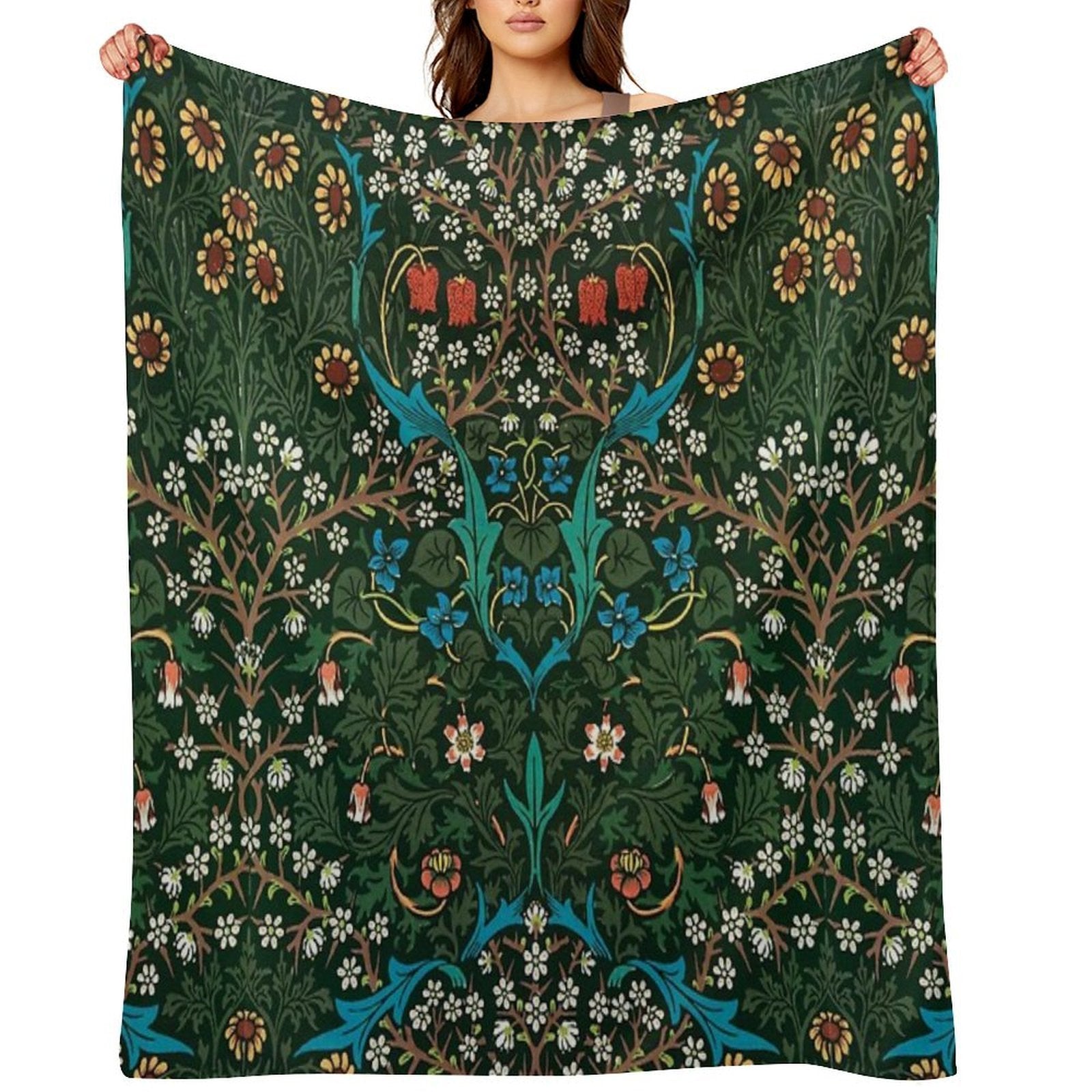 Blackthorn by William Morris, 1892 Compact Throw Blanket