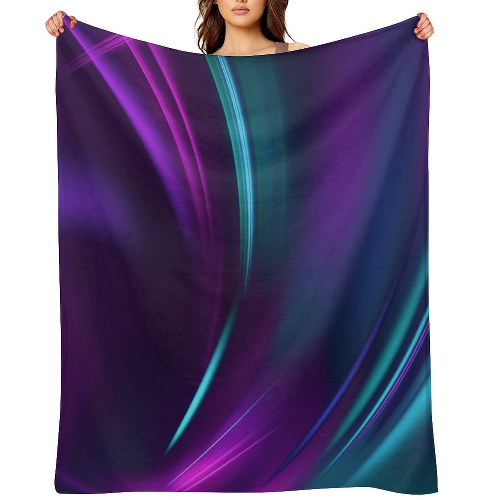 Purple Teal Swirl Sustainable Throw Blanket