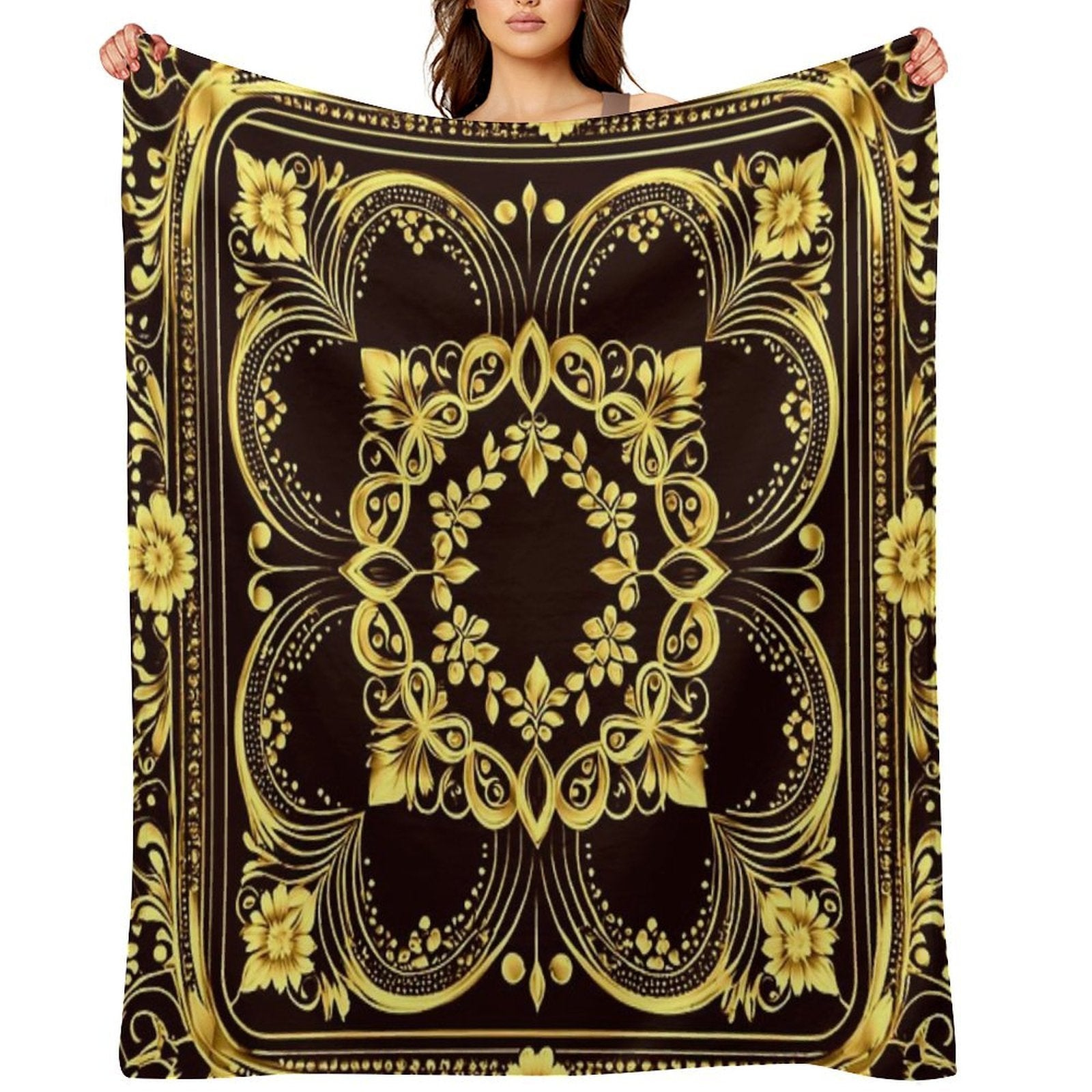 Royal Pattern Wrinkle-free Throw Blanket