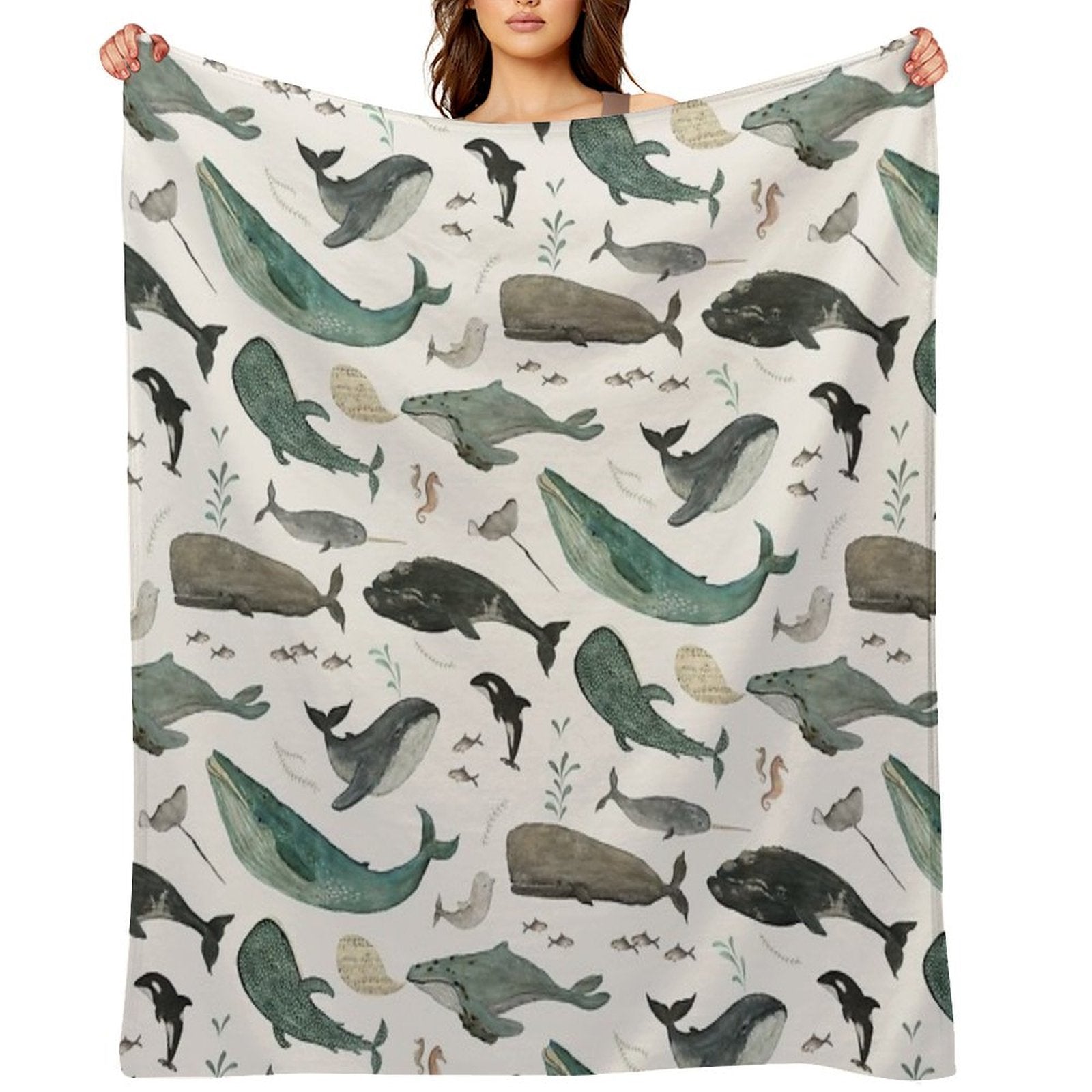 Whale Song Eco-conscious Throw Blanket